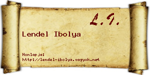Lendel Ibolya névjegykártya
